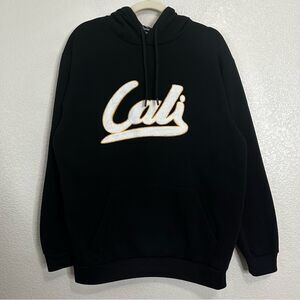 Apparel Collection California "Cali" Black Hoodie Men's Sweatshirt, Sz Large